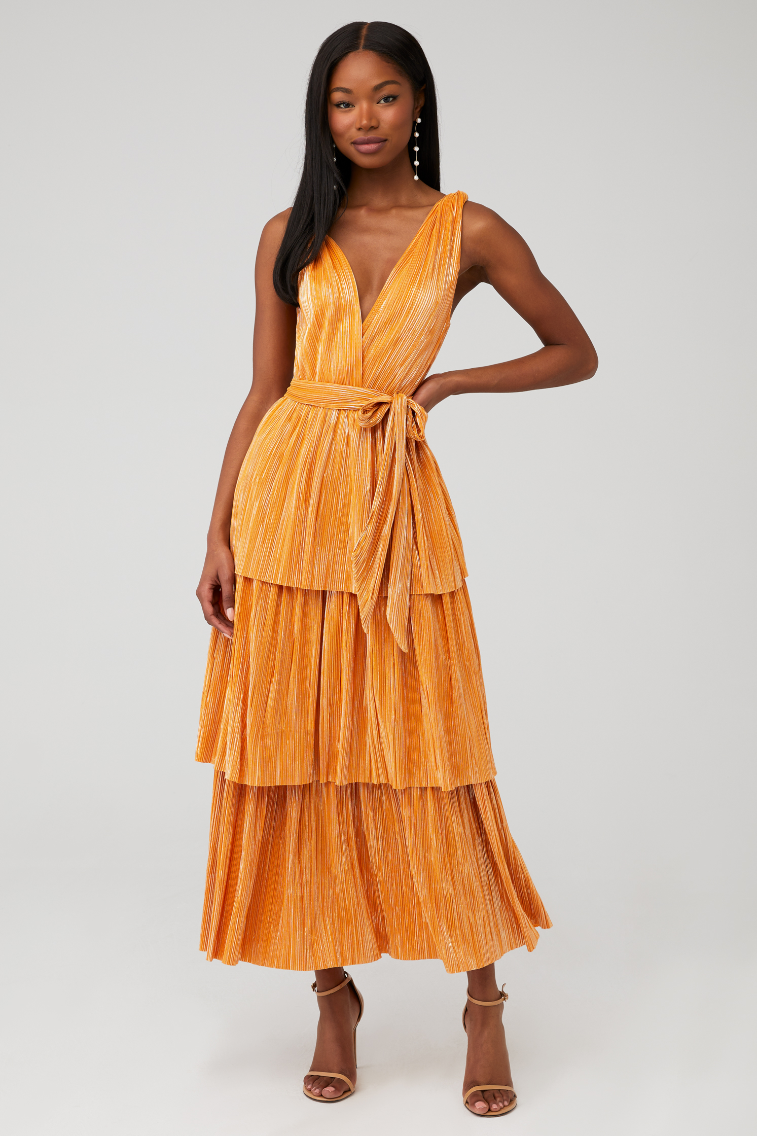 alpha pleated knit layered maxi dress by sabina musayev Alpha Dress  Jade Allen Boutique