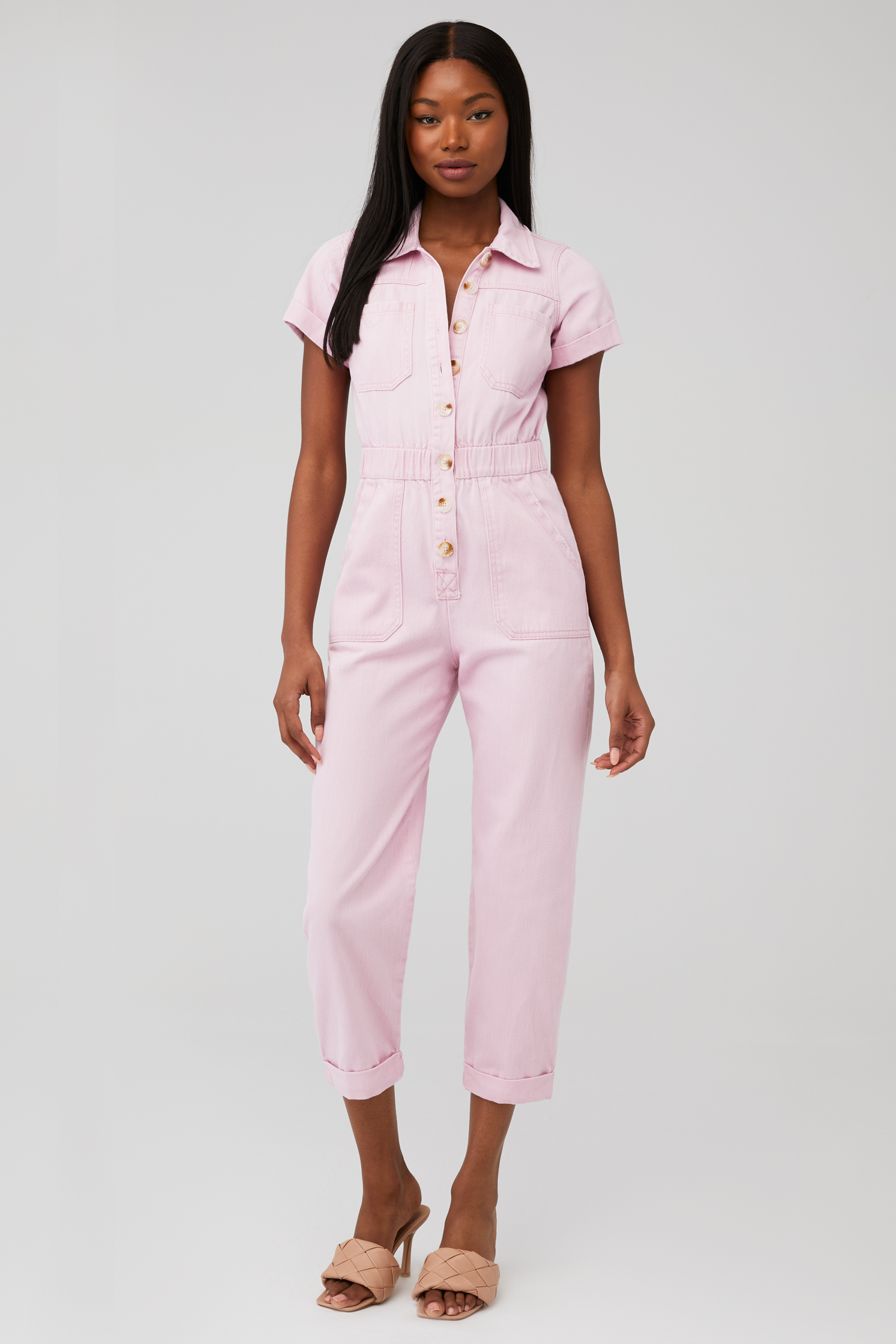 mumu Show Me Your Mumu | Cropped Everhart Jumpsuit in Camel Corduroy