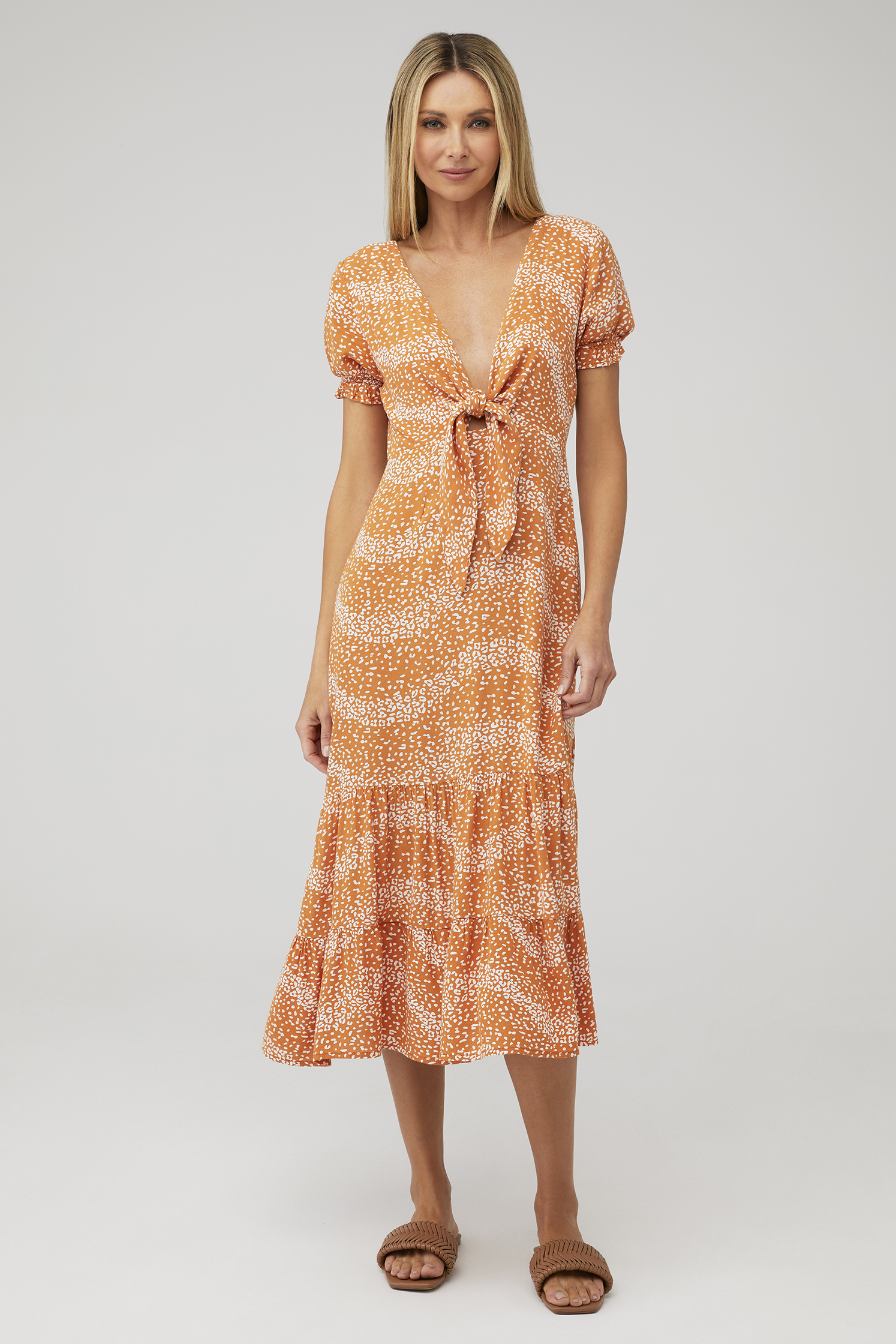 santorini dress in off white retro floral astr the label ASTR