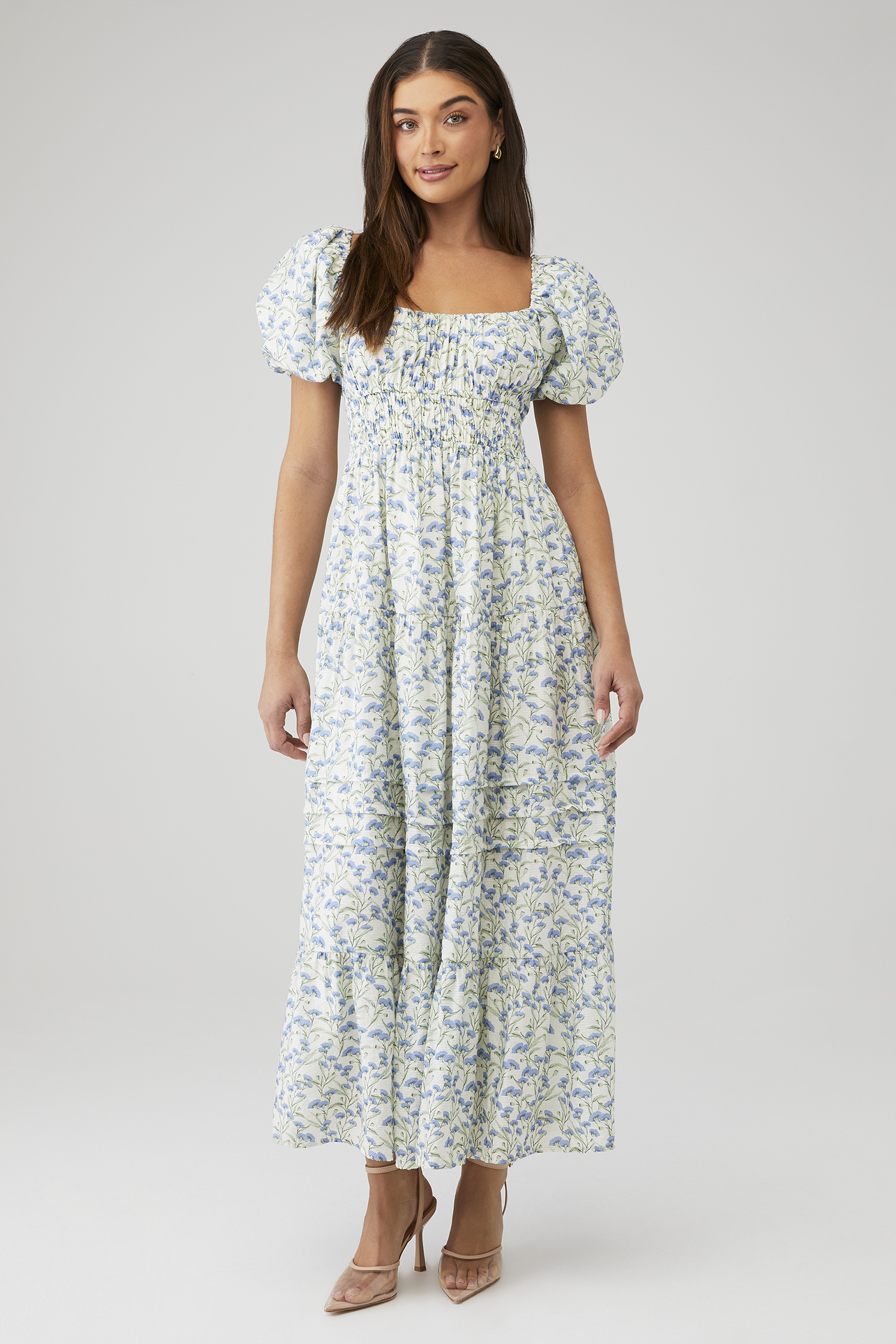 santorini dress in off white retro floral astr the label ASTR