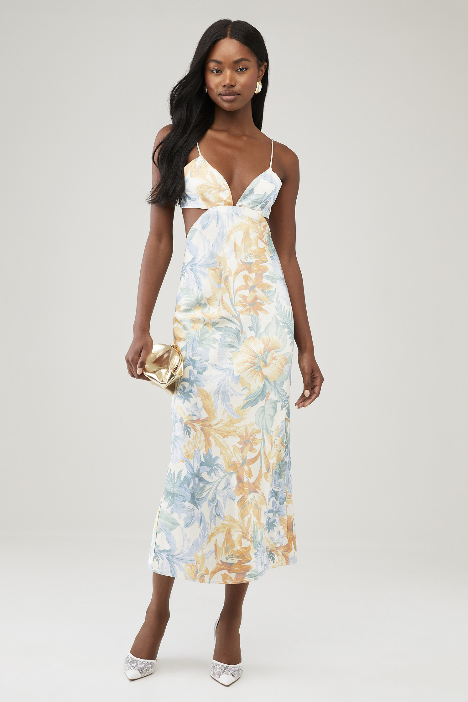 for love and lemons mia maxi dress Splurge: Chanel Iman's New York City For Love & Lemons 'Mia' Peach Maxi  Dress