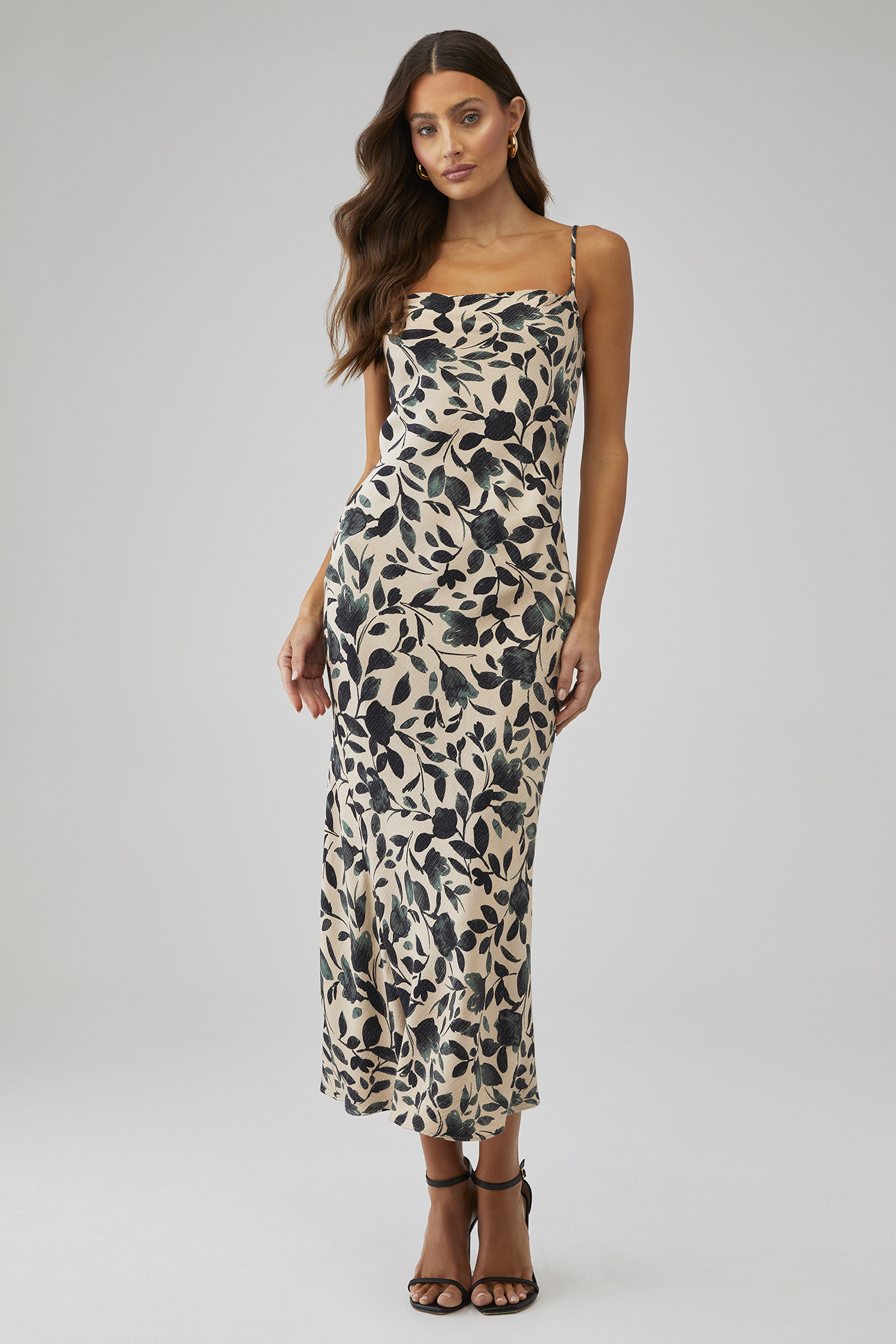 bec and bridge floral midi dress Bec + Bridge Florentine Asymmetrical Midi Dress in Versailles Floral